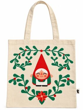 Flying Tiger Copenhagen Christmas Gnome 100% Cotton Tote Bag